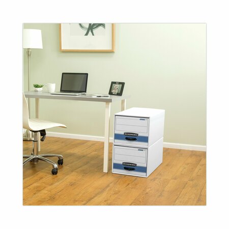 Bankers Box STOR/DRAWER Basic Space-Savings Storage Drawers, Legal Files, 16.75 x 19.5 x 11.5, White/Blue 00722